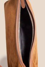 Taupe Classic Faux Suede Hand Bag