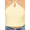 Butter Yellow Cutout Halter Crop Top