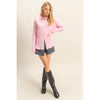 Pink Textured Long-Sleeve Button-Down Shirt