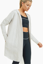 White  Front Longline Hoodie Cardigan