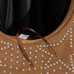 Khaki Western Studded Star Brim Cowboy Hat