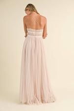 Champagne Tulle Maxi Dress