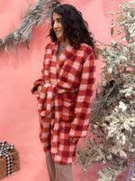 Red Checkered Sherpa Robe