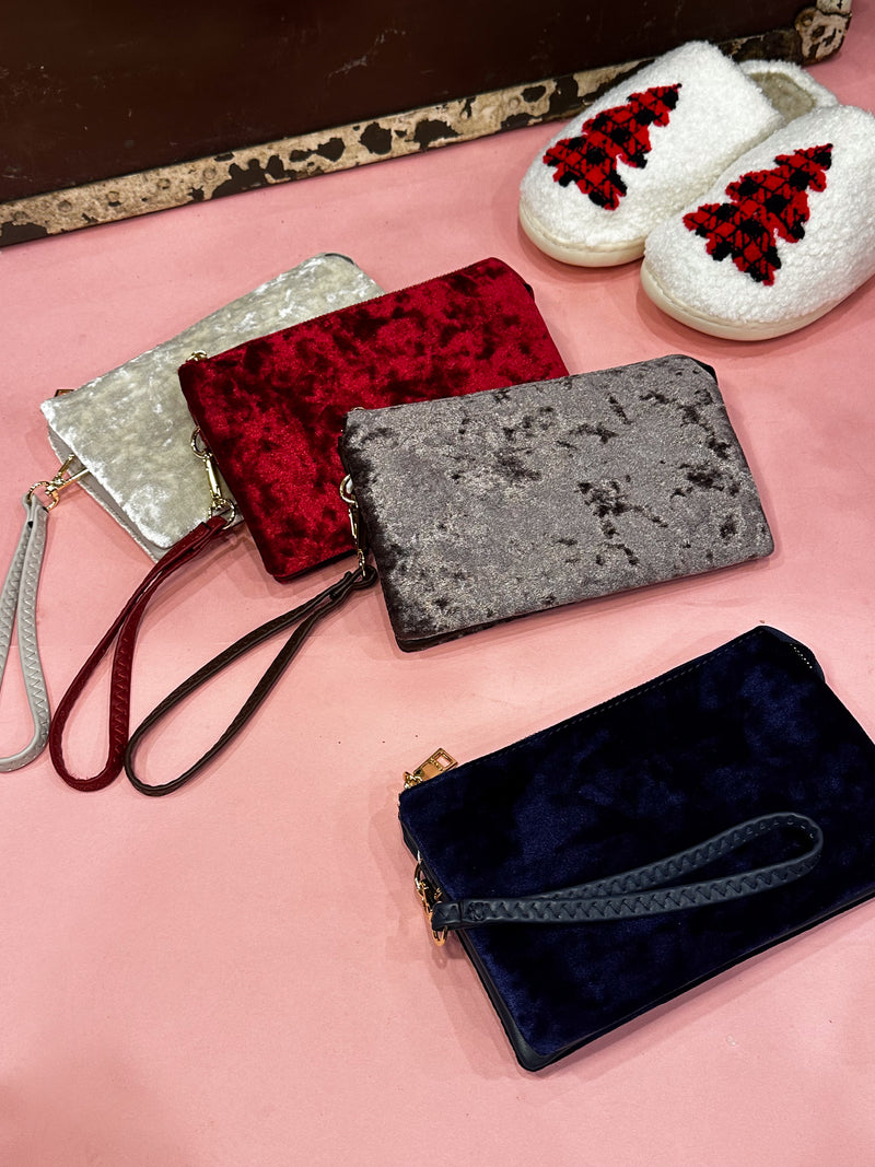 Noelle Velvet Crossbody/Wristlet Bag| 5 Styles