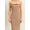 Brown & White Striped Sweater Dress