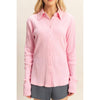 Pink Textured Long-Sleeve Button-Down Shirt