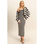 Black & White Striped Sweater Dress