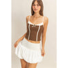 Lace Trim Corset Top