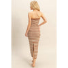 Brown & White Striped Sweater Dress