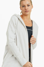 White  Front Longline Hoodie Cardigan