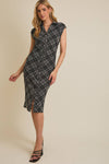 Collared Plaid Midi Dress
