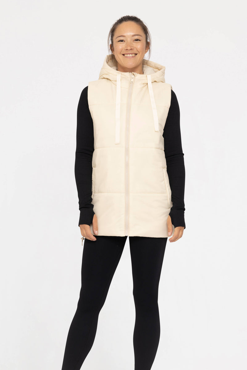 Longline High Neck Padded Vest