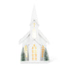 Medium Snowy Tall Church with LED