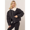 Fur Contrast Black Puffer Jacket