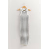 White/Black Striped Sleeveless Bodycon Midi Dress