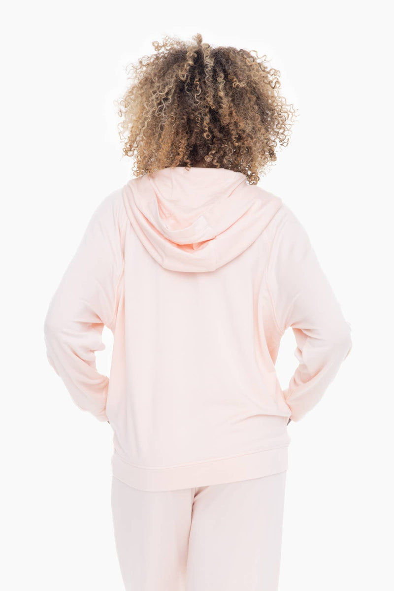 Pearl Blush Dolman Sleeve Fleece Hoodie