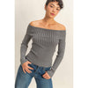 Off-Shoulder Charcoal Top