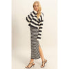 Black & White Striped Sweater Dress