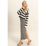 Black & White Striped Sweater Dress