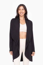 Black Fleece Lined Open Cardigan