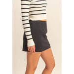 Black High-Waist Mini Skort