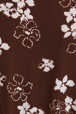 Brown Cream Floral Tie Top