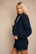 Polka Dot Denim Jacket