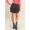 Mineral Washed Black Cargo Mini Skirt
