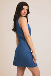 Sleeveless Button Down Denim Dress