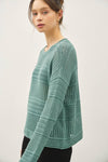 Teal Fisherman Crochet Sweater