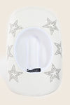 Black Embroidered Star Studded Western Cowboy Hat