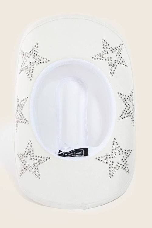 Black Embroidered Star Studded Western Cowboy Hat