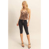 Brown Satin Lace-Up Camisole