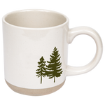 Green Trees Stoneware Coffee Mug