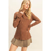 Brown Textured Long-Sleeve Button-Down Shirt