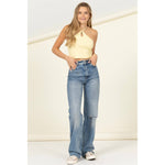 Butter Yellow Cutout Halter Crop Top