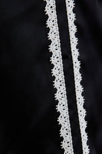 Satin Black Pants w/ Lace Trim