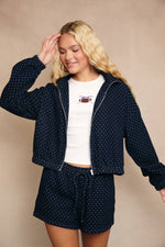 Polka Dot Denim Jacket