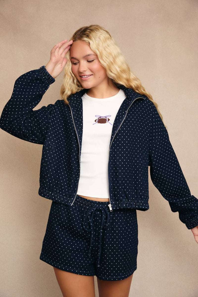 Polka Dot Denim Jacket