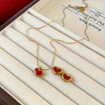 Mini Red Heart Necklace & Earrings