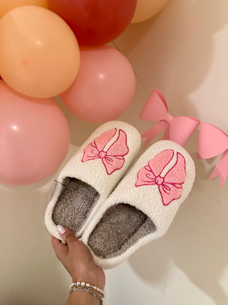 Pink Bow Slippers