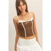Lace Trim Corset Top