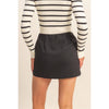 Black High-Waist Mini Skort