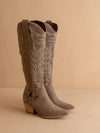 The Faye | Dark Taupe Knee High Cowboy Boot