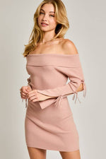 Blush Open Sleeve OTS Sweater Dress