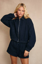 Polka Dot Denim Jacket