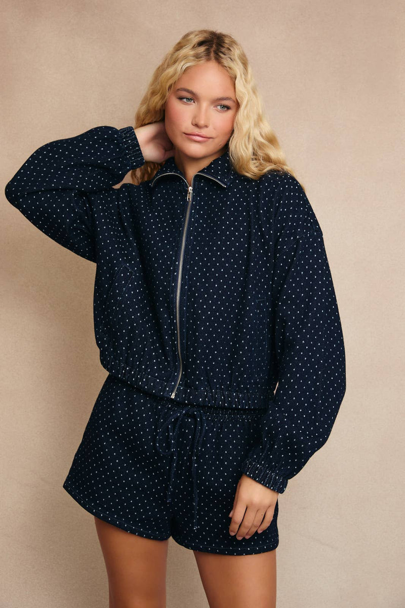 Polka Dot Denim Jacket