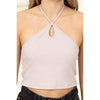 Pastel Violet Cutout Halter Crop Top