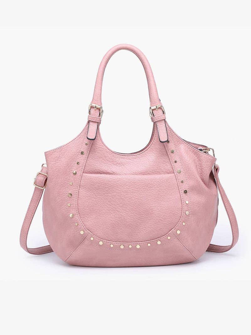 M2679 Kay Studded Hobo w/ Crossbody Strap: Sand