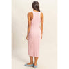 Soft Pink Maya Round Neck Bodycon Ribbed Knit Dress